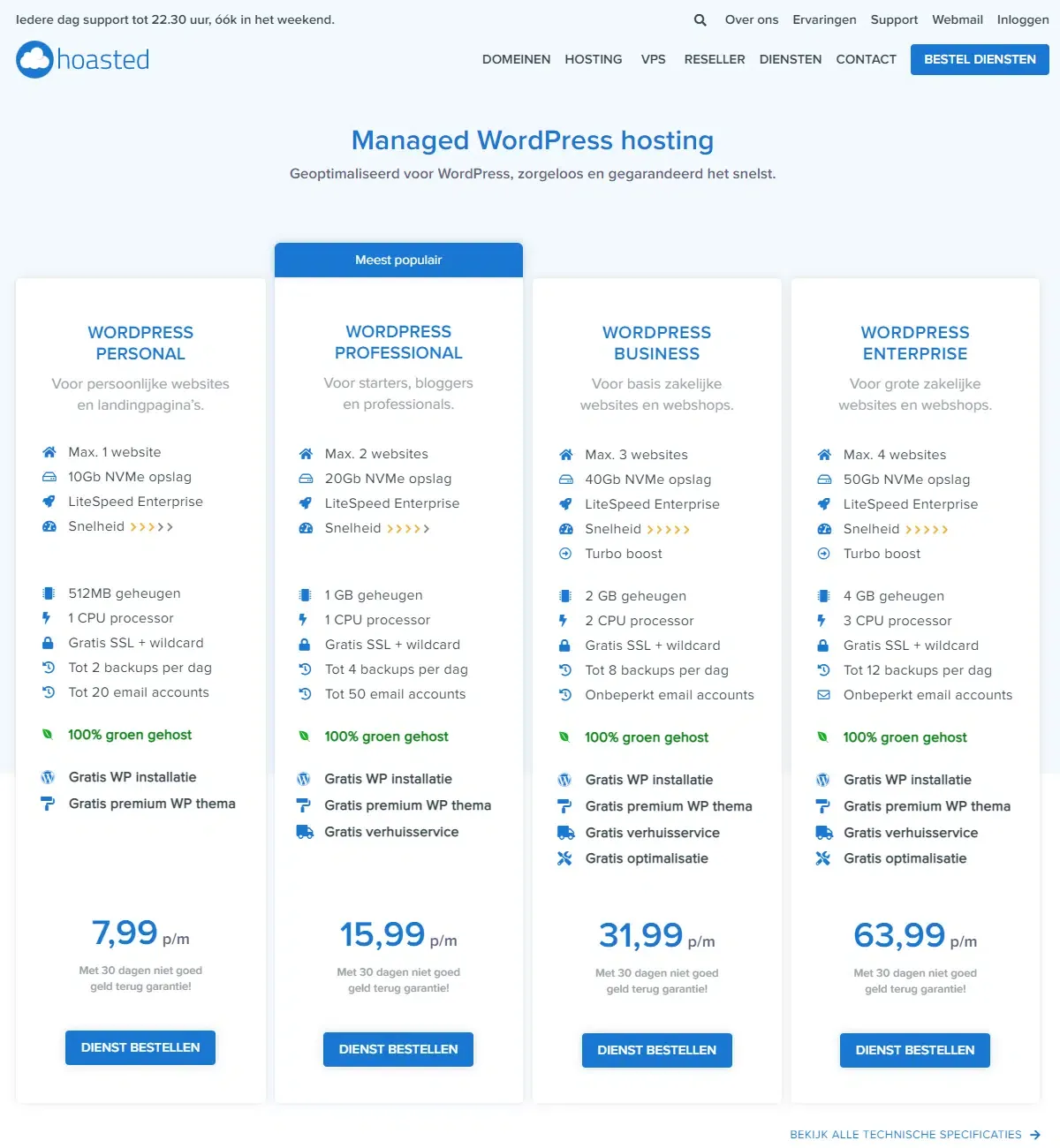 Hoasted - top 5 beste en snelste webhosting van 2023 - Websitetoday